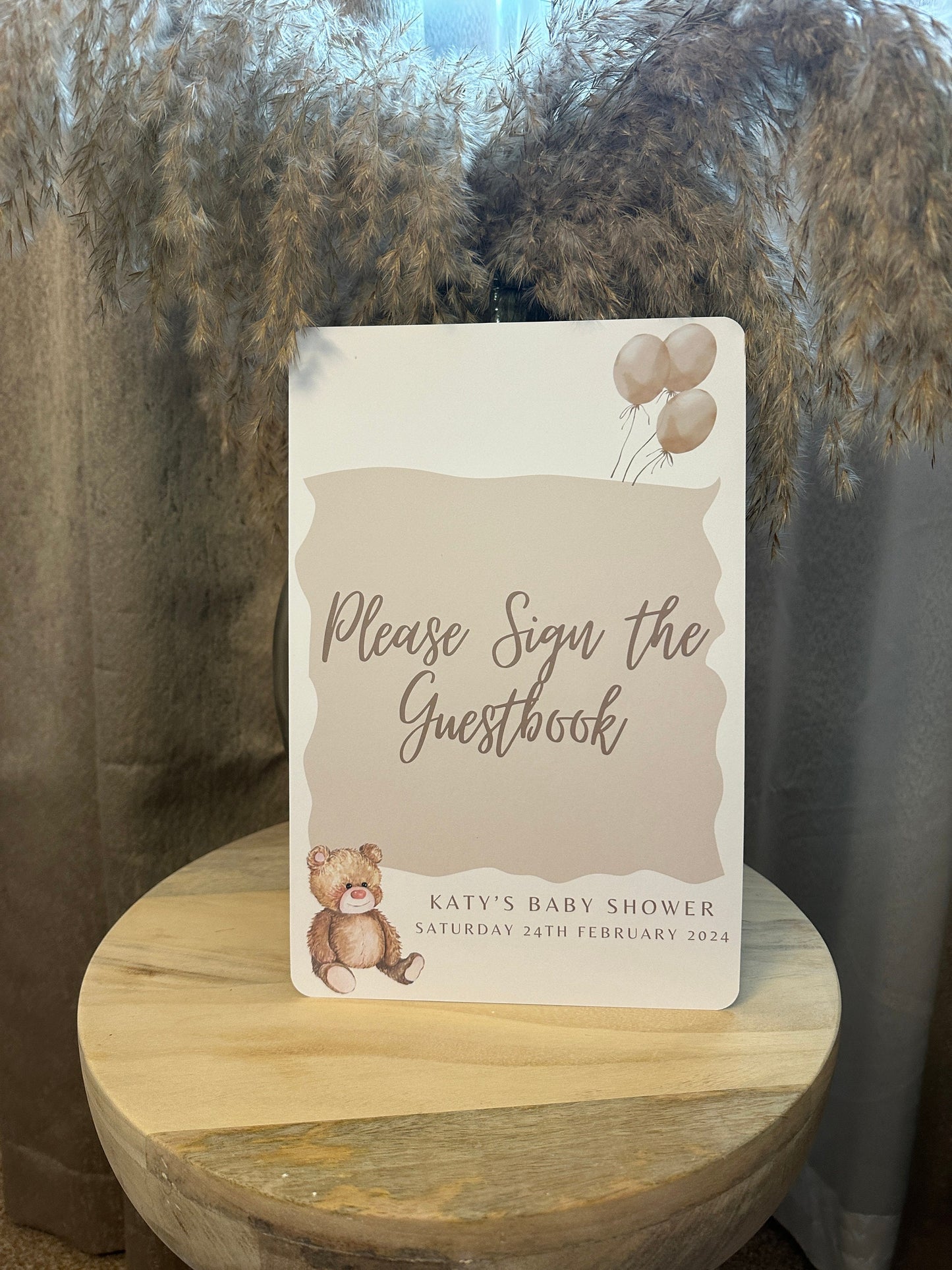 Teddy Bear Guest Book Sign- A4 or 5x7 Size