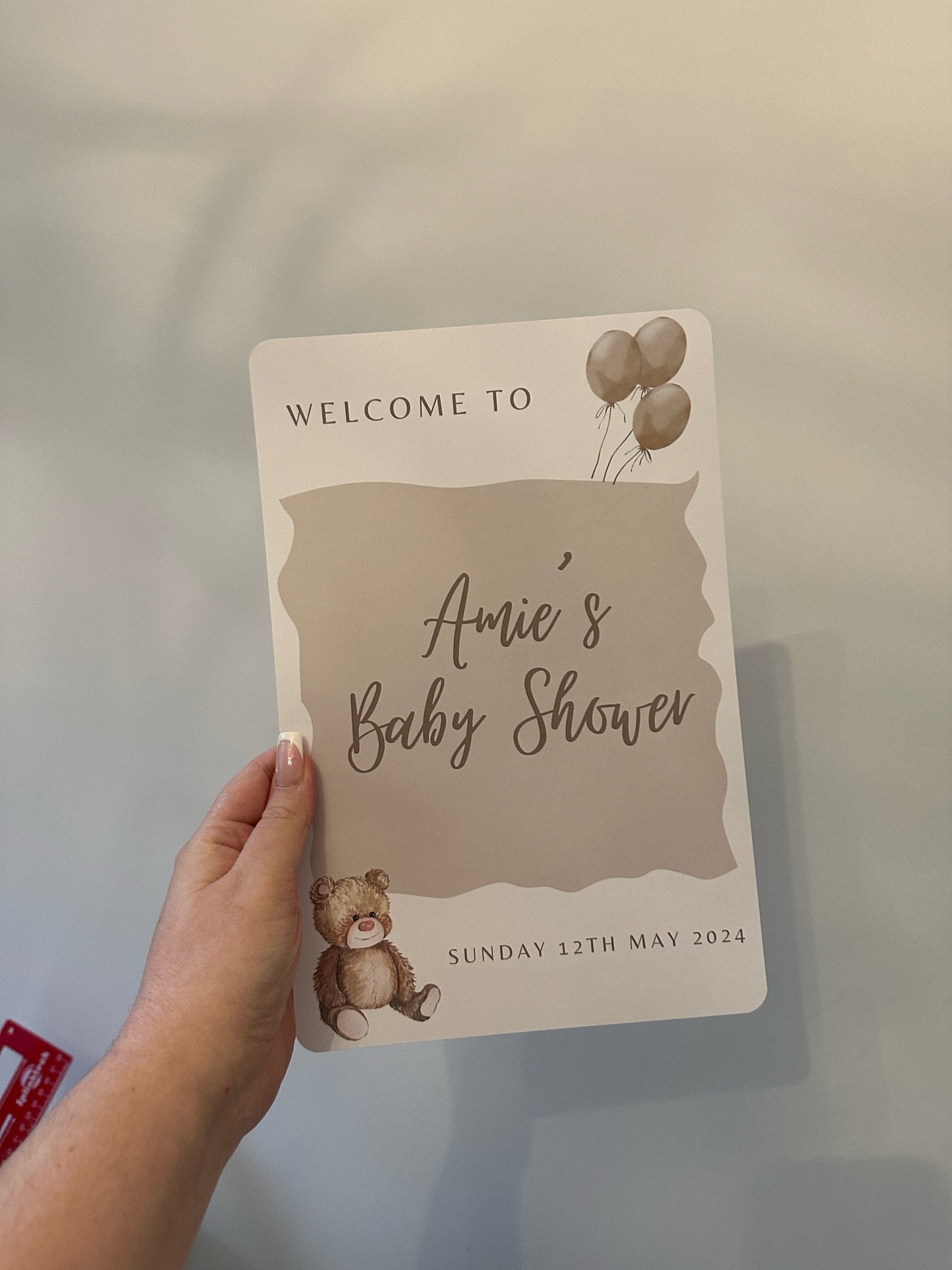 A4 Teddy Welcome Sign