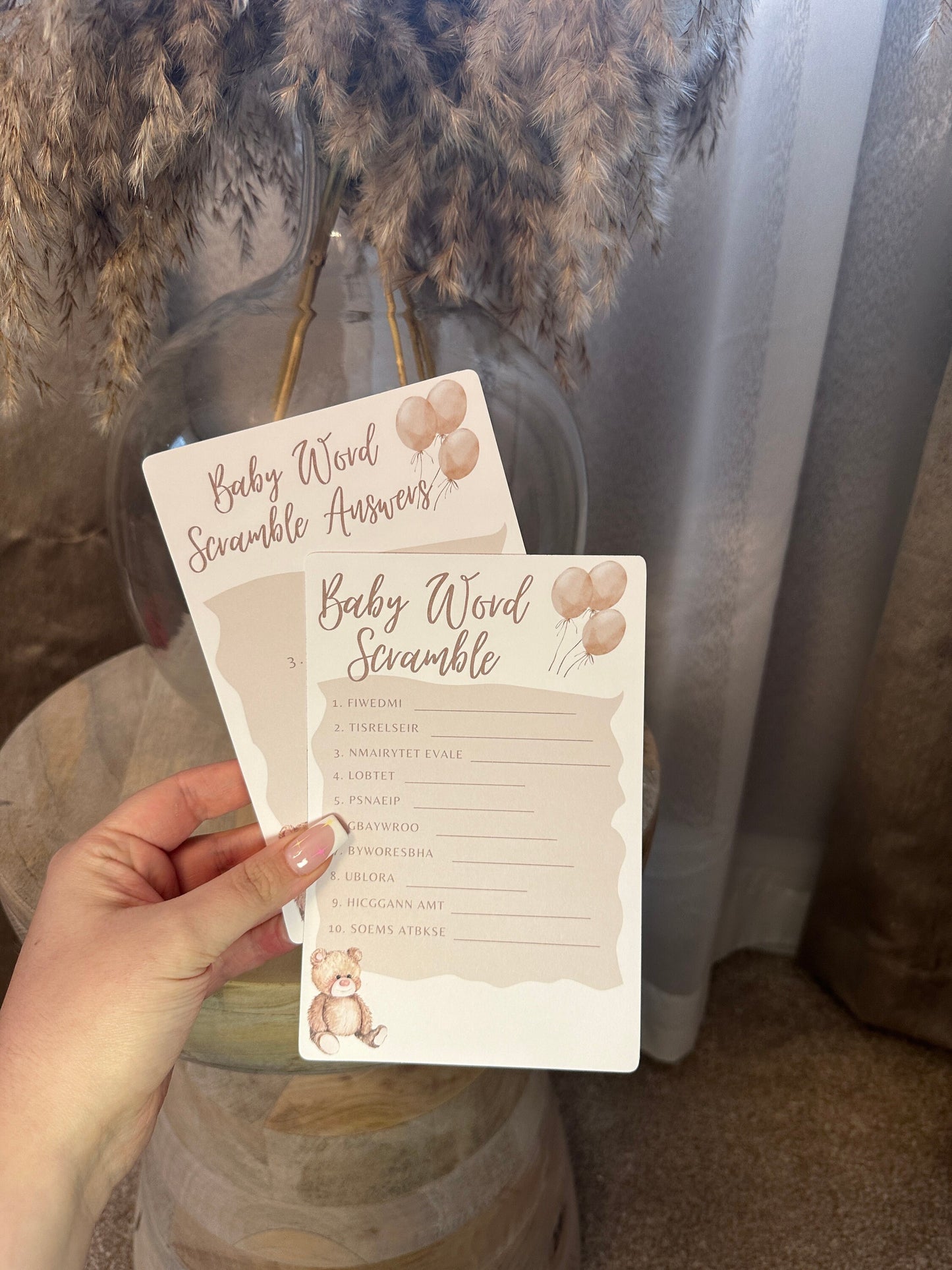 Teddy Bear Baby Shower Bundle: Includes 3 games, Prediction and Advice For Mum Cards and Baby Bucket List Cards