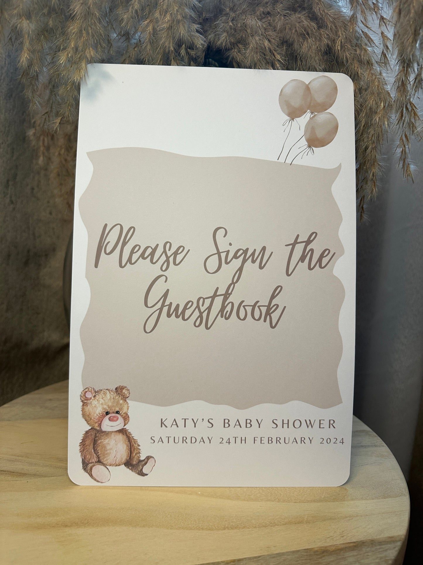 Teddy Bear Guest Book Sign- A4 or 5x7 Size