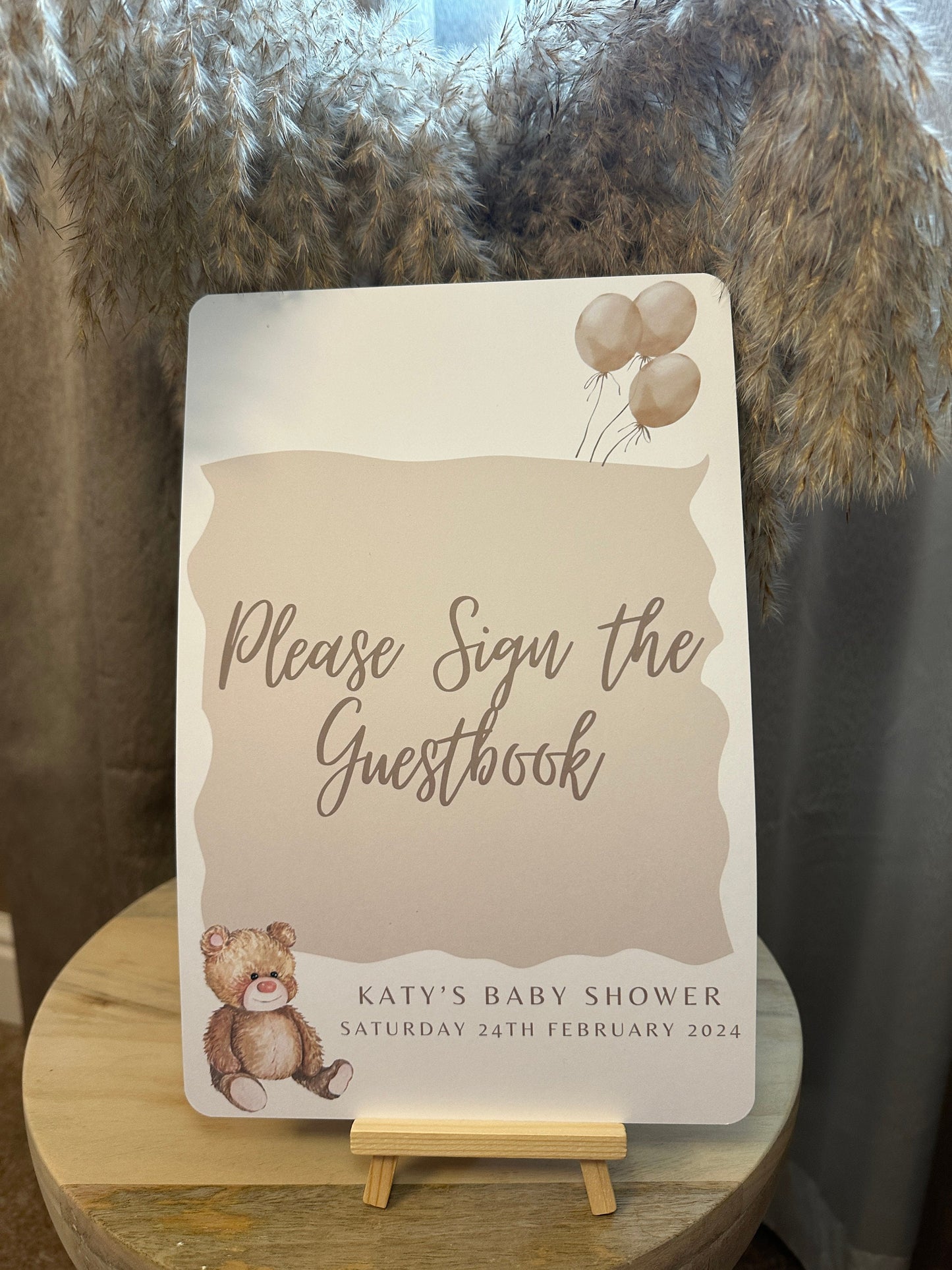 Teddy Bear Guest Book Sign- A4 or 5x7 Size