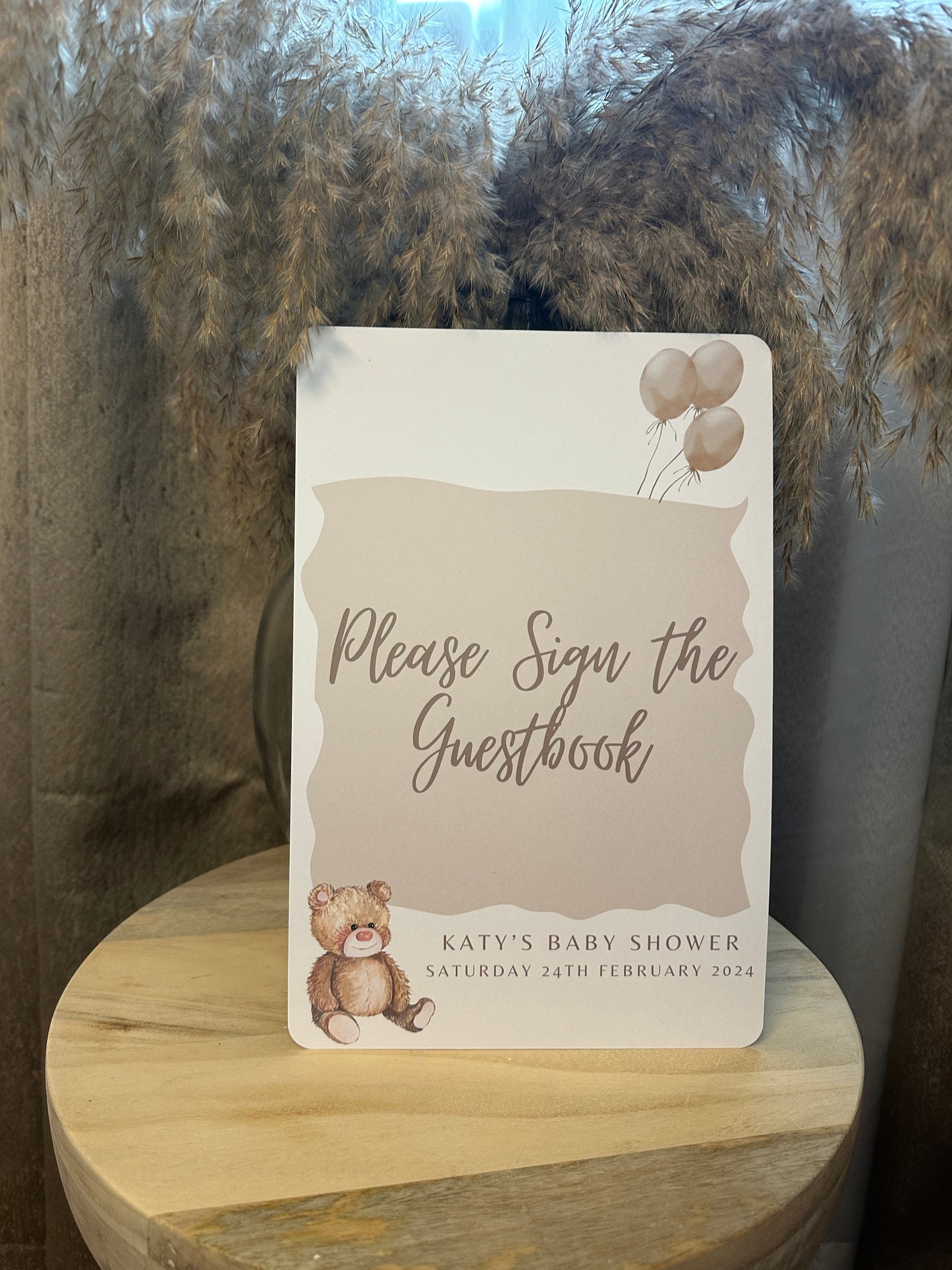 Teddy Bear Guest Book Sign- A4 or 5x7 Size