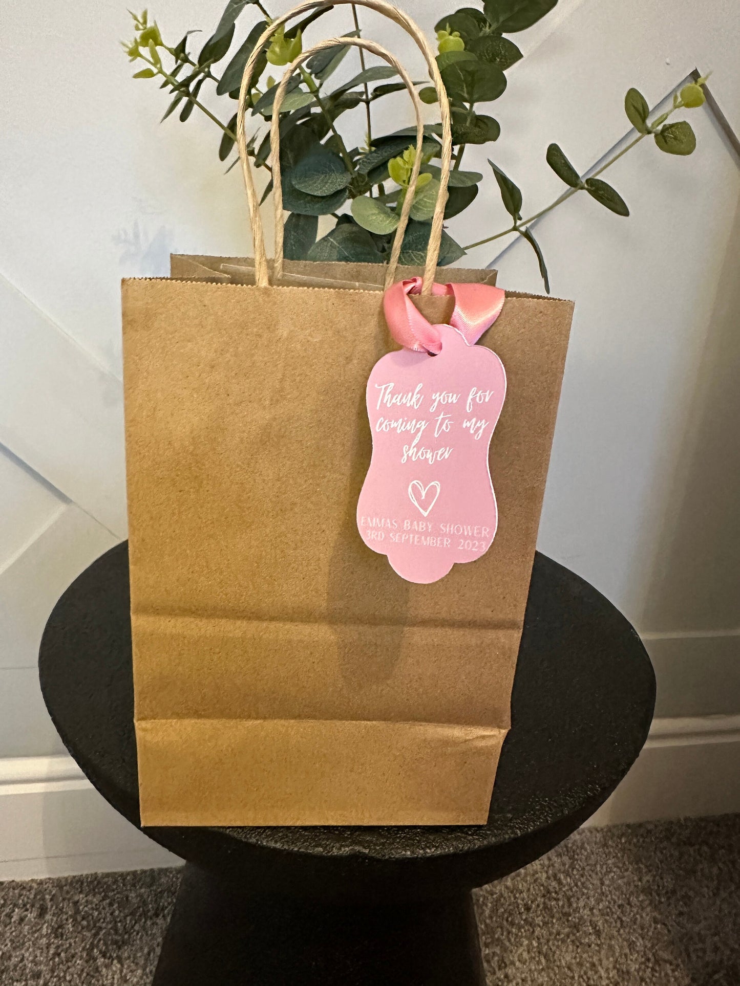 Pink "Thank You' Baby Shower Favour Tags- Pack of 10