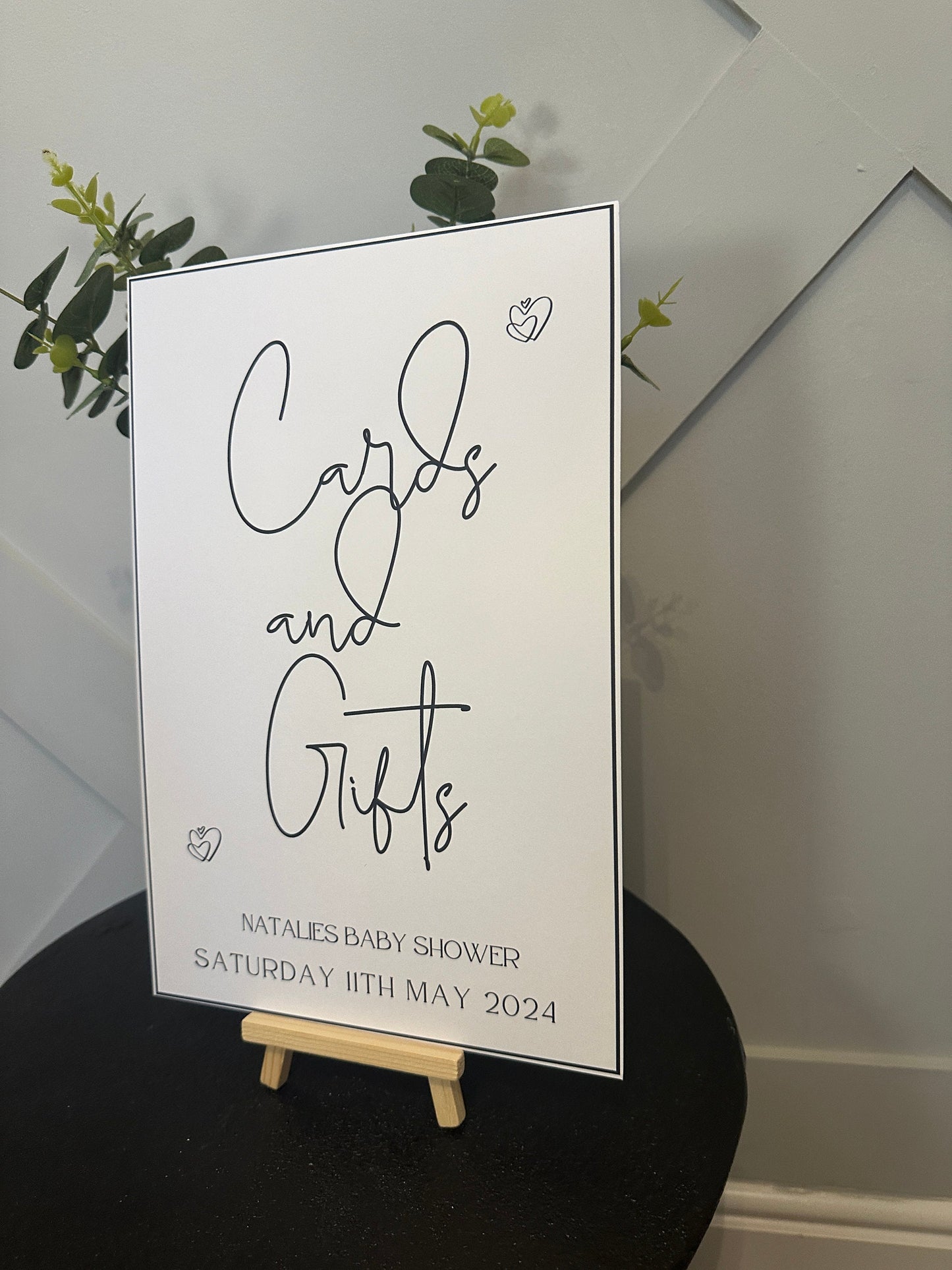 Black and White Cards and Gifts Sign- A4