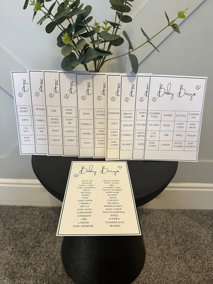 Black and White Baby Bingo, Includes 10 Varieties of Card and Call Sheet.