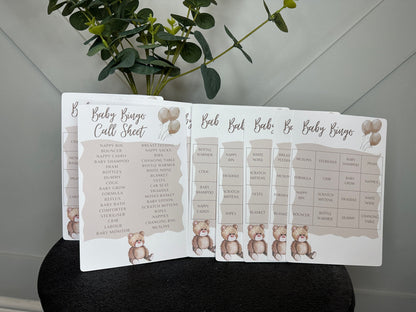 Teddy Bear Baby Bingo, Includes 10 varieties of cards and call sheet.