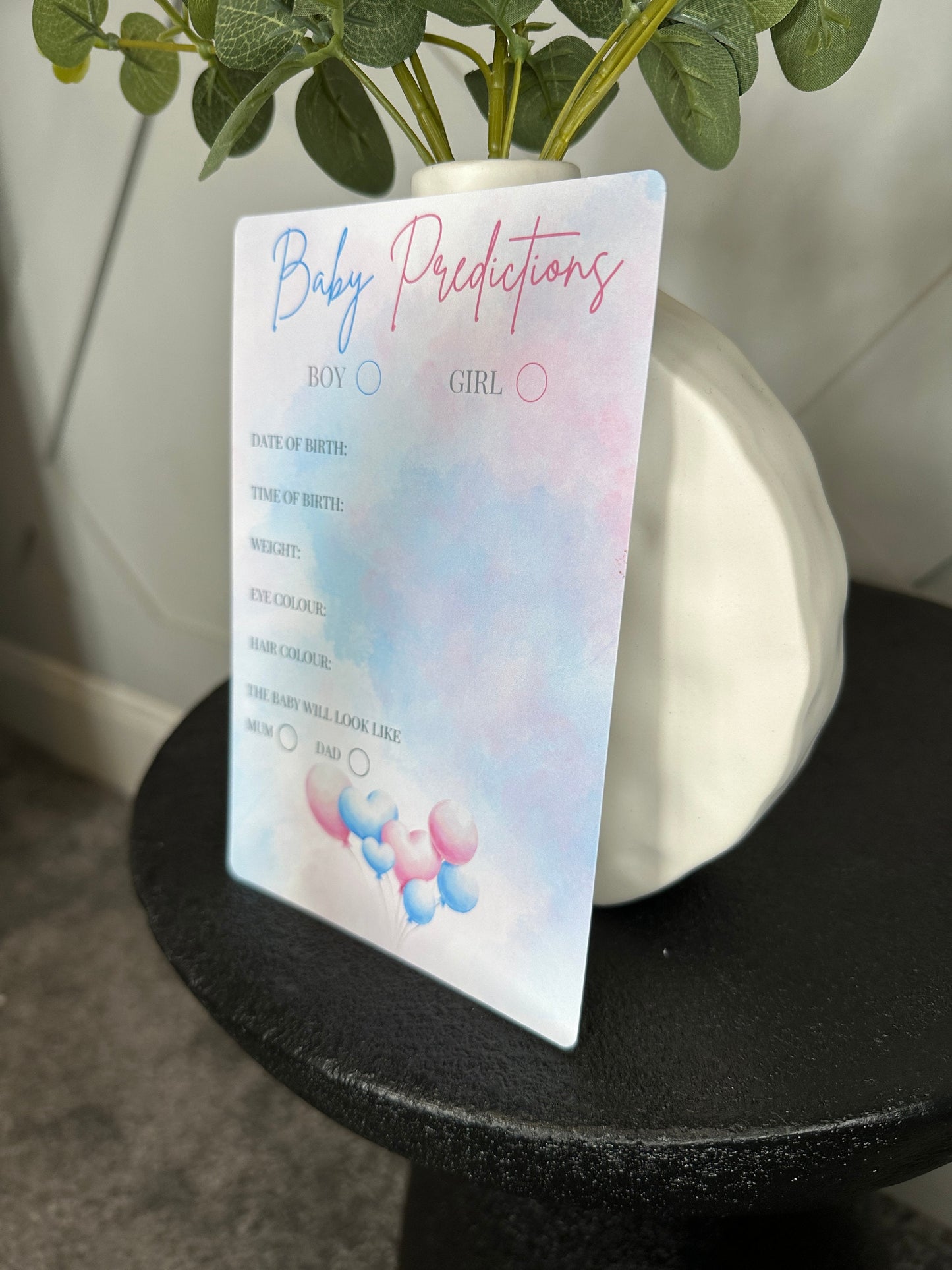 Gender Reveal Party Prediction Cards