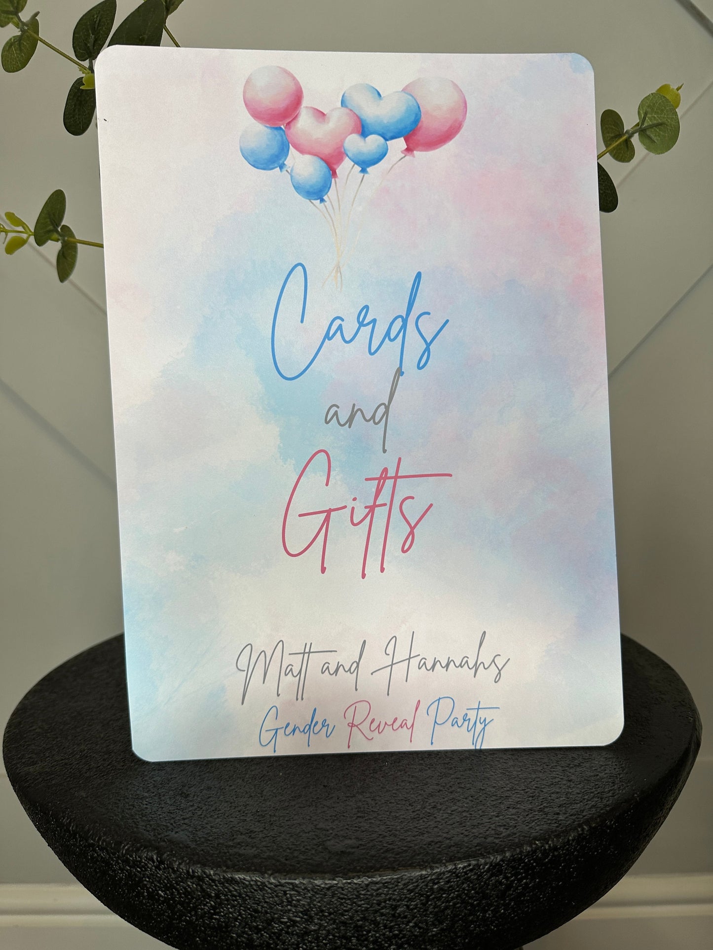 Personalised A4 Gender Reveal Cards and Gifts Sign