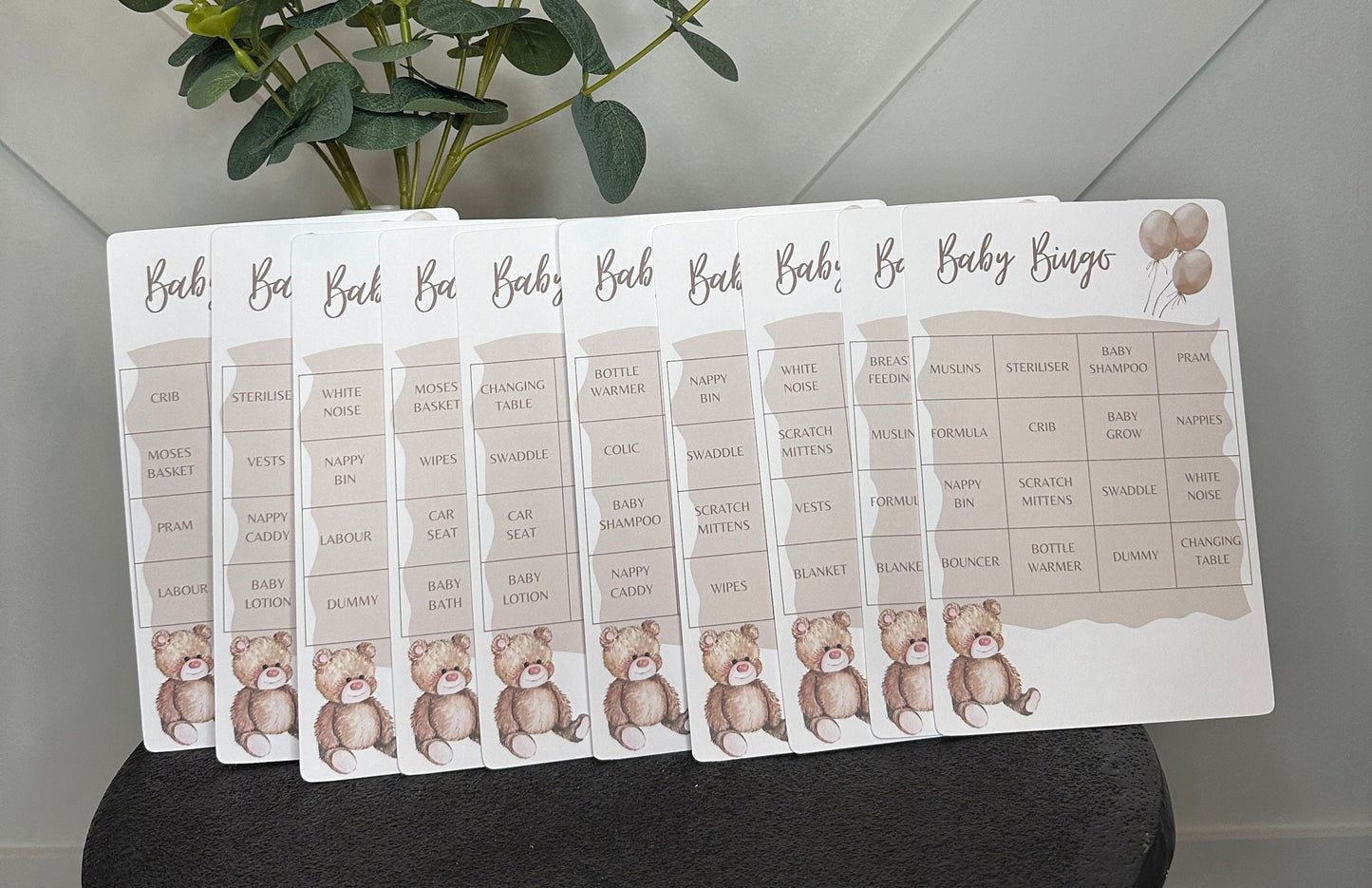 Teddy Bear Baby Bingo, Includes 10 varieties of cards and call sheet.