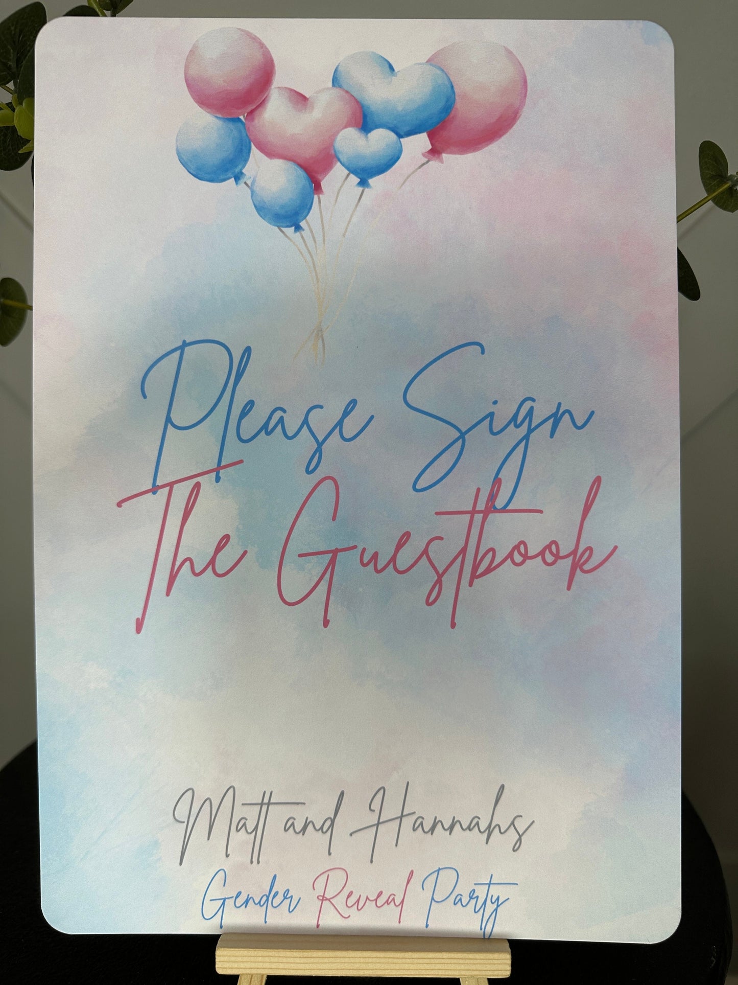 A4 Gender Reveal Guestbook Sign