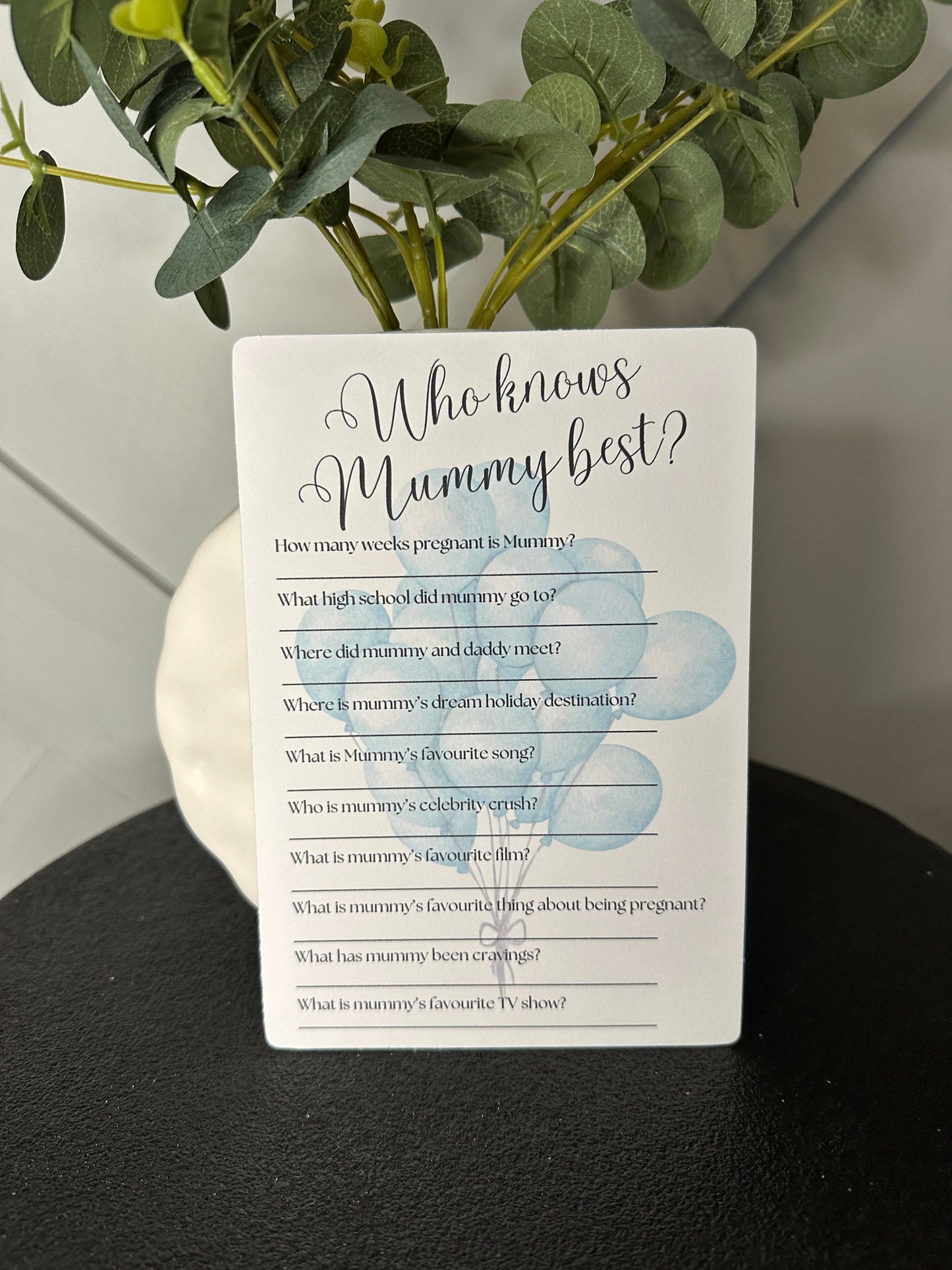 Blue Baby Shower Bundle Includes 3 games, Prediction Cards, Advice For Mum Cards and Baby Bucket List Cards