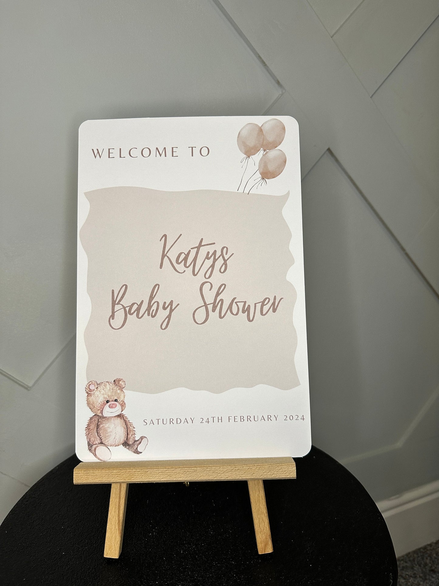 A4 Teddy Welcome Sign