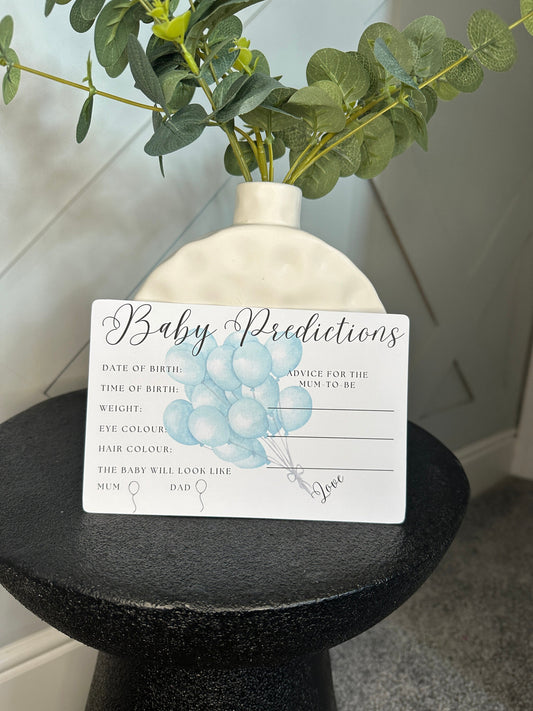 Blue Baby Shower Prediction Cards- Pack of 10