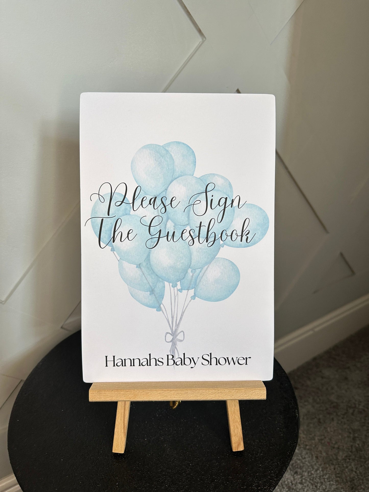 Blue Balloons Guestbook Sign, A4 or 5x7