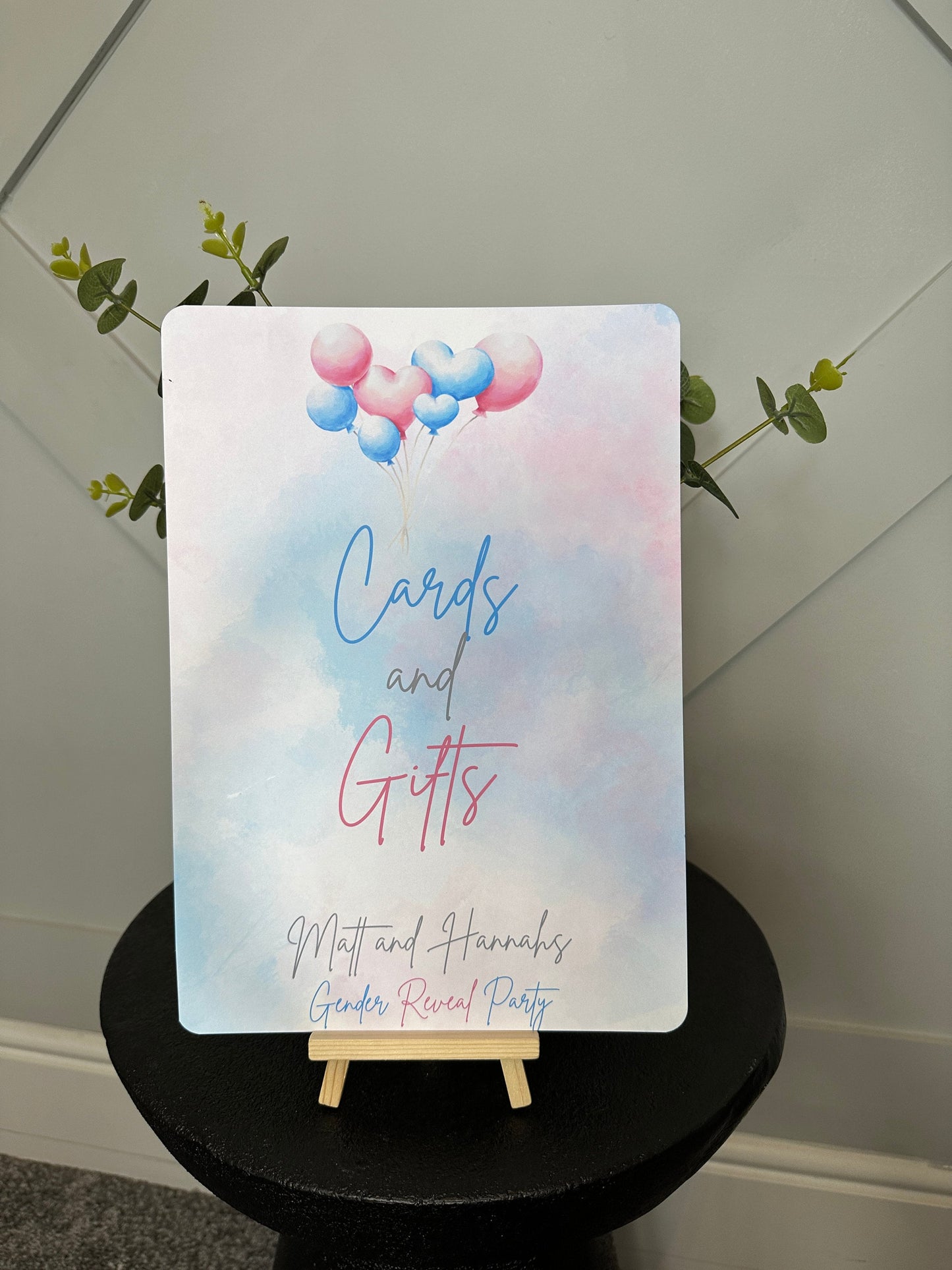 Personalised A4 Gender Reveal Cards and Gifts Sign