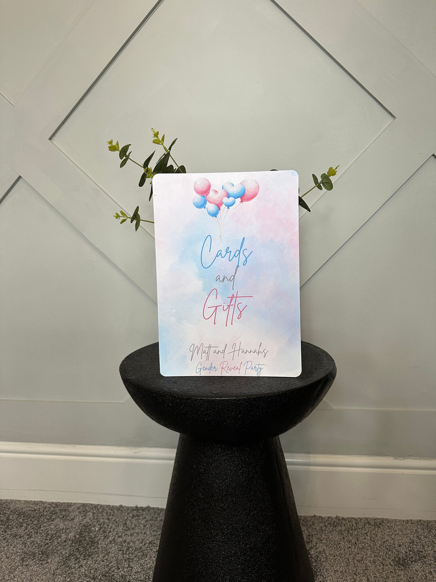 Personalised A4 Gender Reveal Cards and Gifts Sign