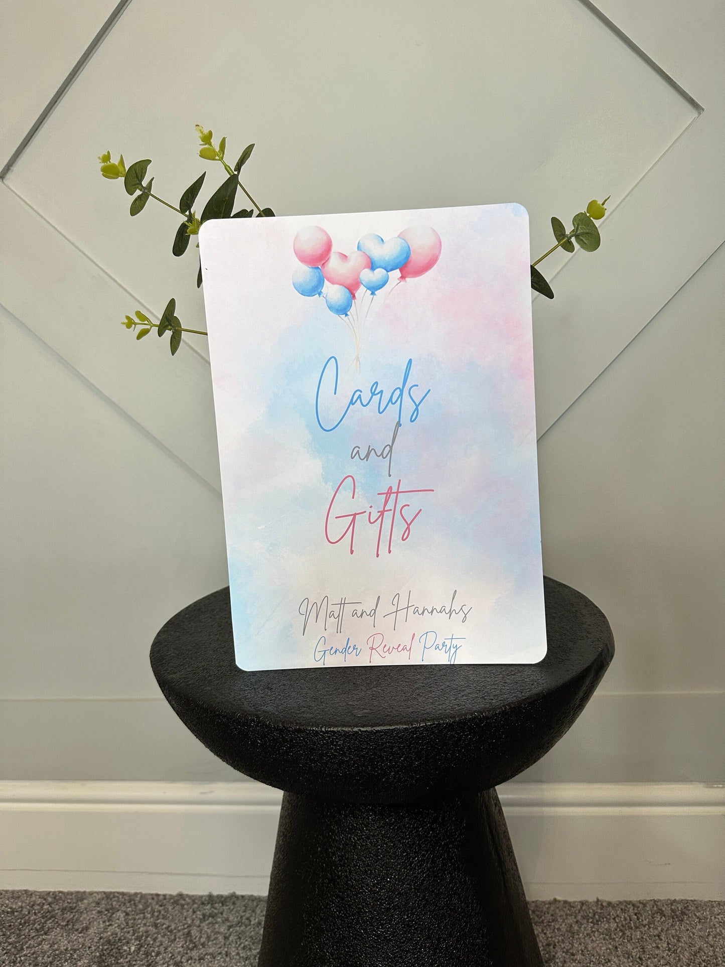 Personalised A4 Gender Reveal Cards and Gifts Sign