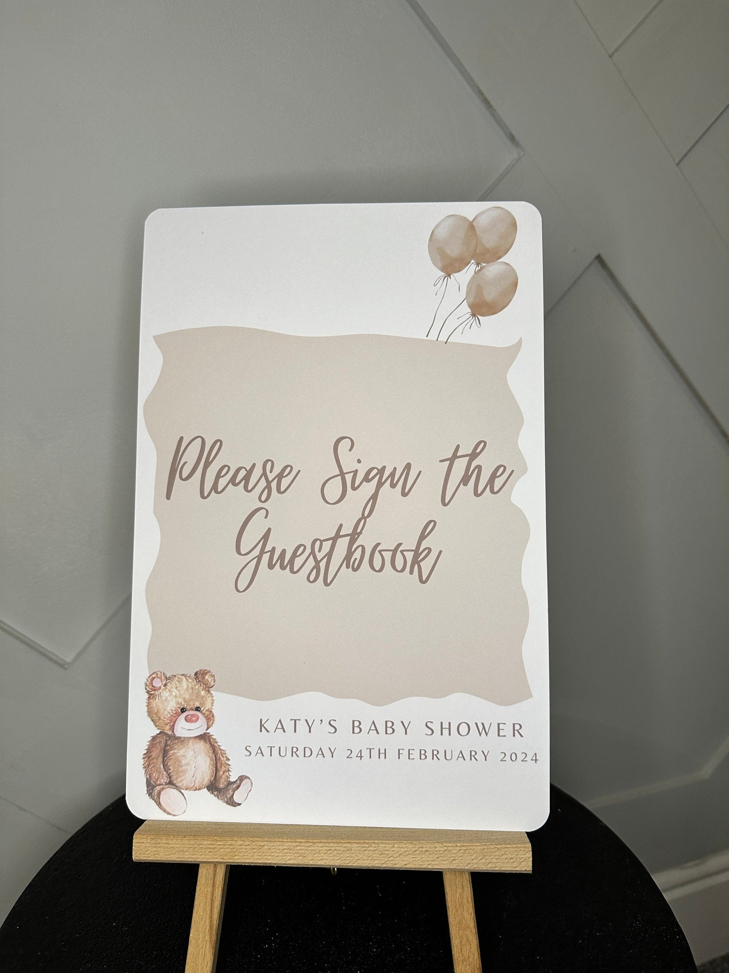 Teddy Bear Guest Book Sign- A4 or 5x7 Size