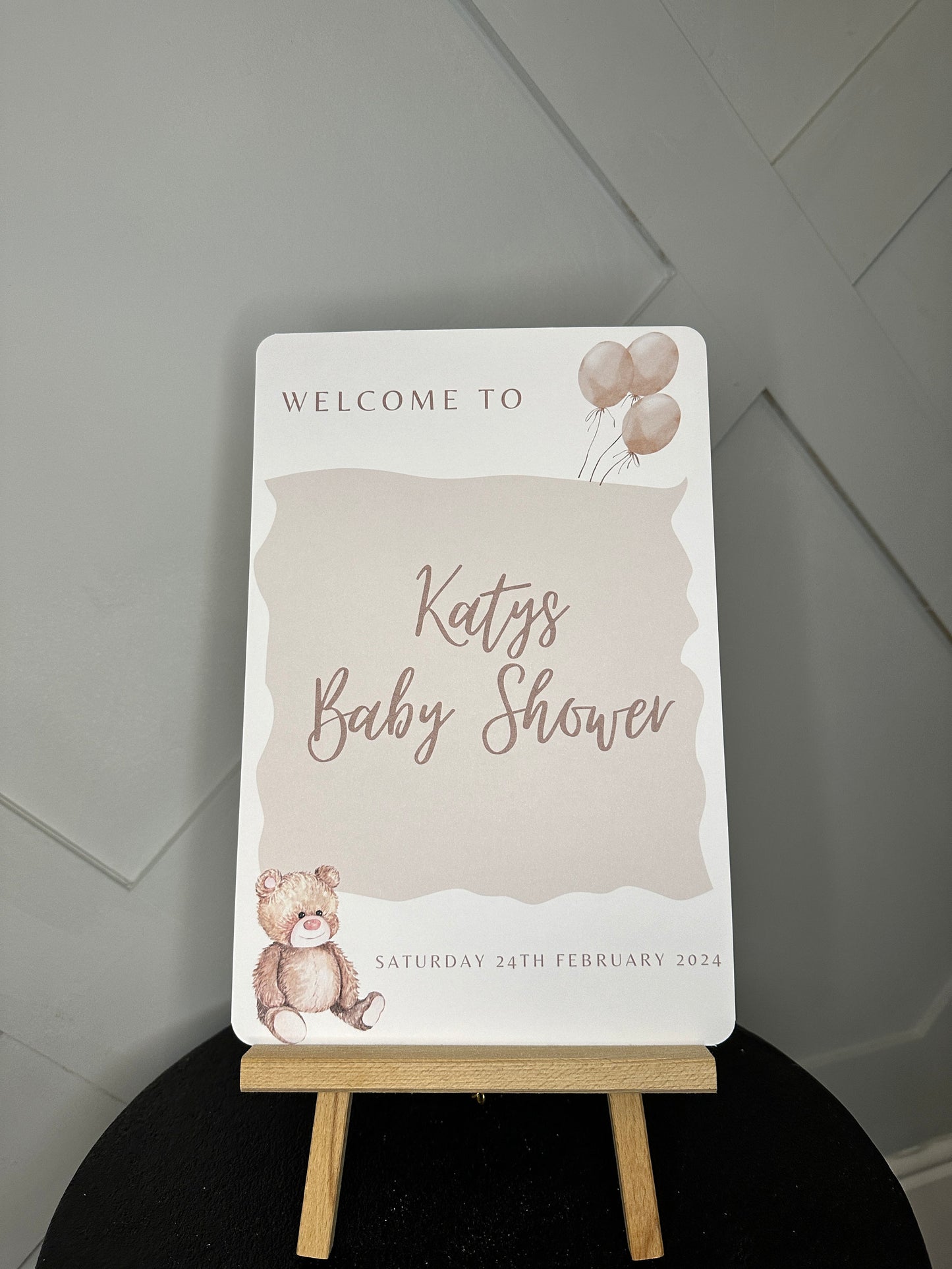 A4 Teddy Welcome Sign