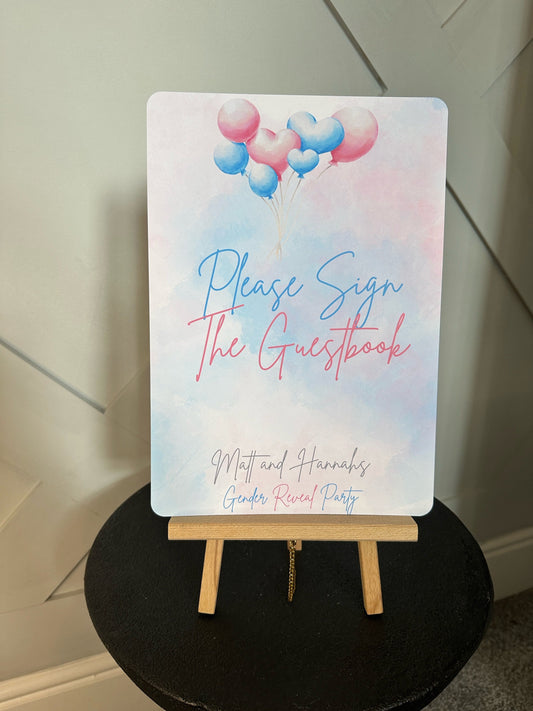 A4 Gender Reveal Guestbook Sign