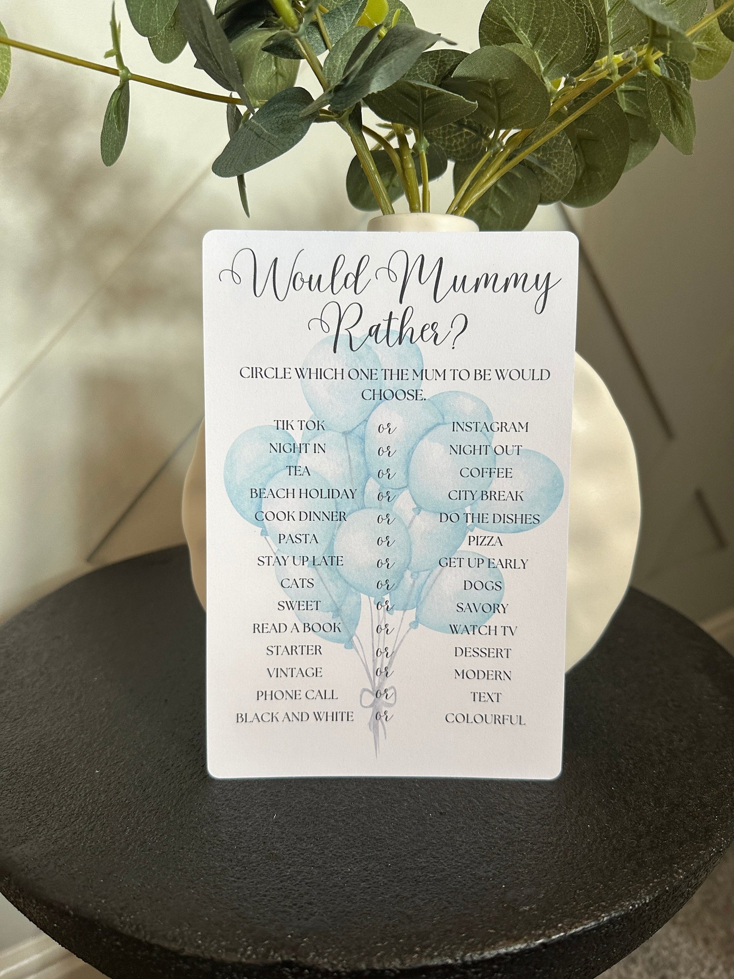 Would Mummy Rather Baby Shower Game- Pack of 10