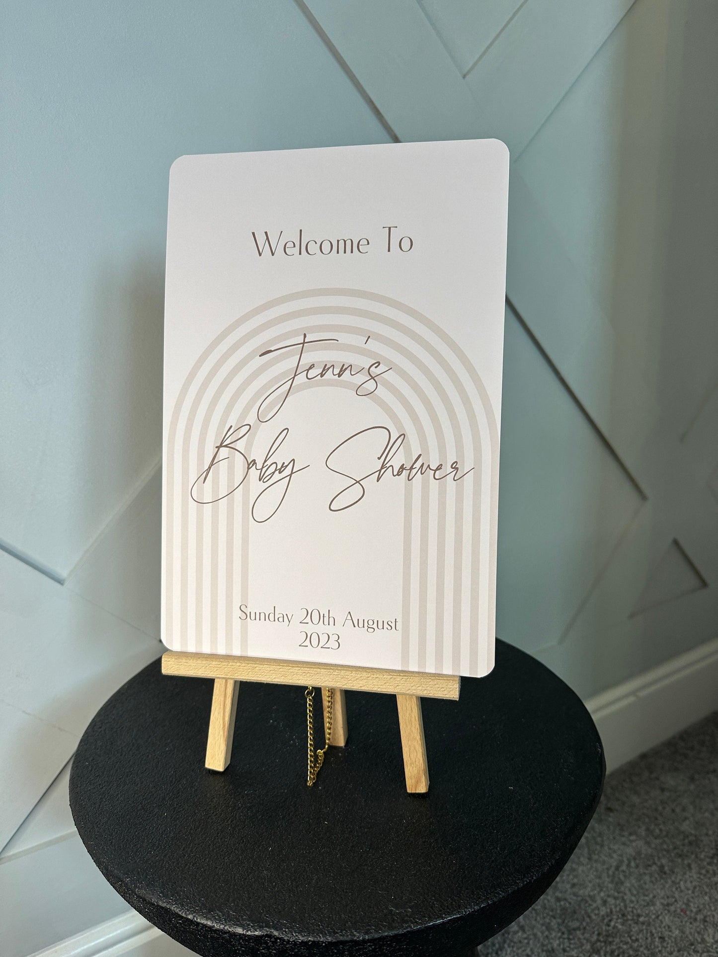 A4 Beige Welcome Sign.