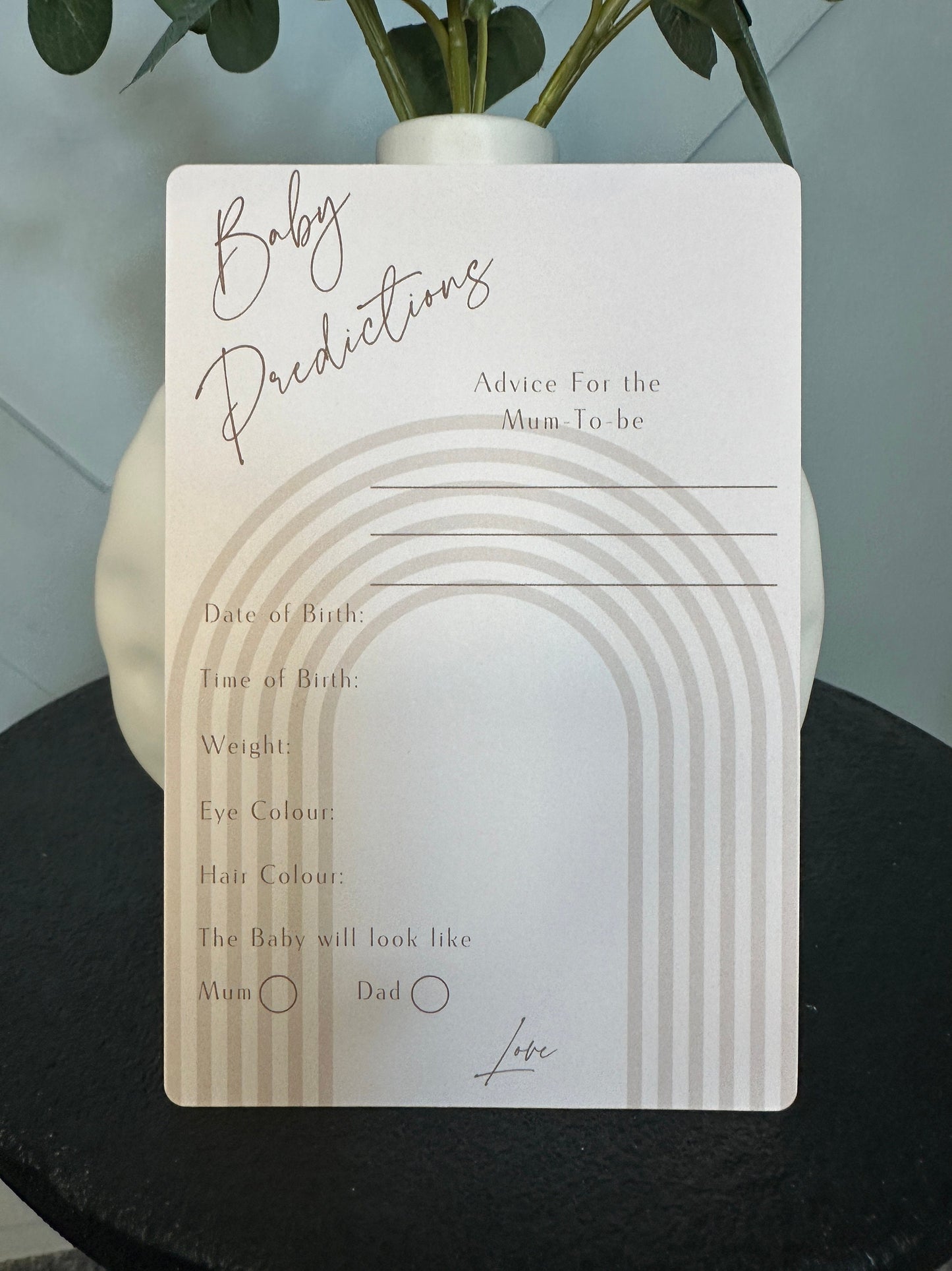 Beige Baby Prediction Cards- Pack of 10