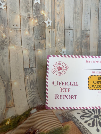 Pink Elf Warning Cards- Set of 3